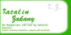 katalin zakany business card